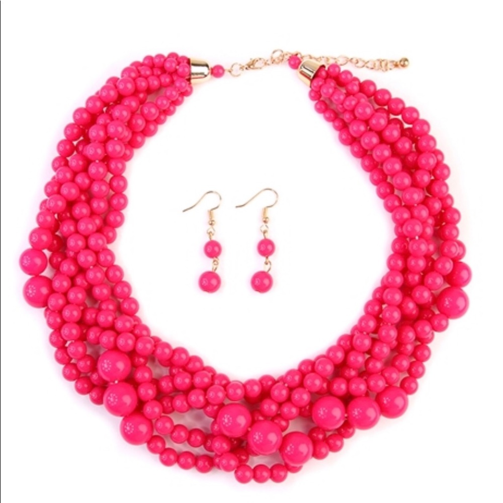 Bubble choker necklace and earrings set